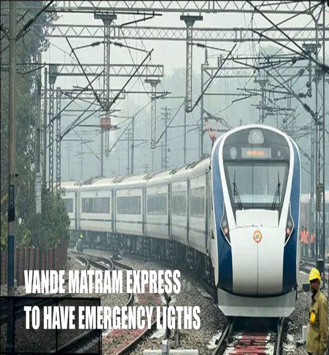 VANDE BHARAT EXPRESS WILL HAVE 4 EMERGENCY LIGHTS IN EVERY COACH